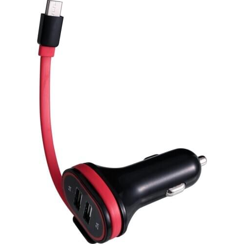 Car Charger 2in1 USB Phone Car-Charger With Micro USB Type-C IOS Cable For HUAWEI 30 Pro For IPhone X 8 7Plus Fast Safety Charge