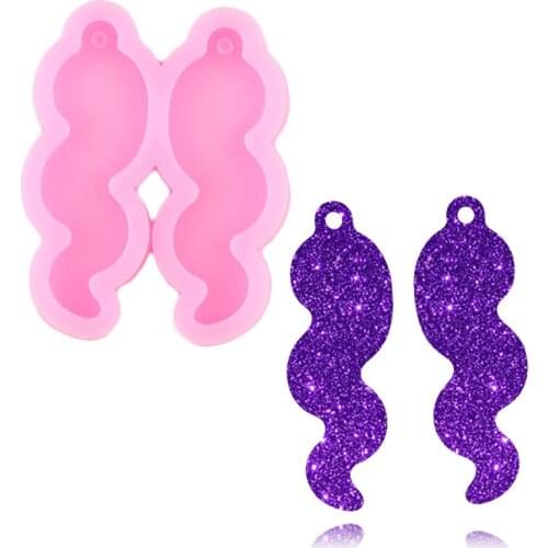 Shiny Glossy Tassel Handmade Eardrop Mould Polymer Clay Jewelry Making Necklace Moulds Epoxy Resin Keychain Silicone Molds