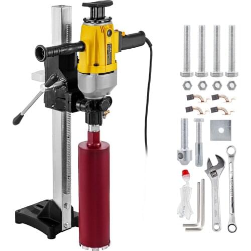VEVOR Core Drill Machine 160 MM 6.3 Inches Core Drill Rig Rugged Concrete Core Drill 1600 r/min Core Drill Rig with Stand