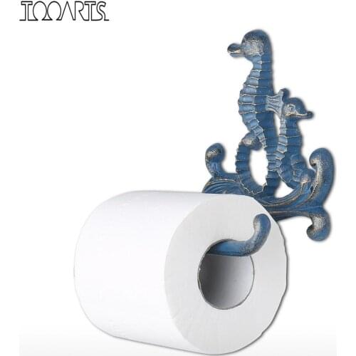 Tooarts Cast Iron Paper Towel Holder Whale Paper Holder Coat Hook Towel Rack Bathroom organizer Kitchen Roll Paper Holder