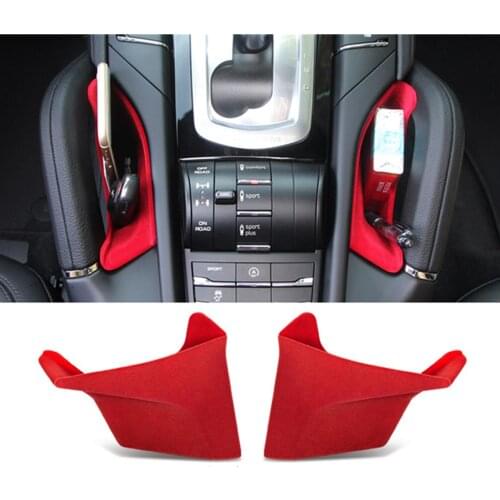 2pcs Car Center Seat Armrest Storage Container Holder For Porsche Cayenne 2011-2017 Car Accessories Plastic+Velvet