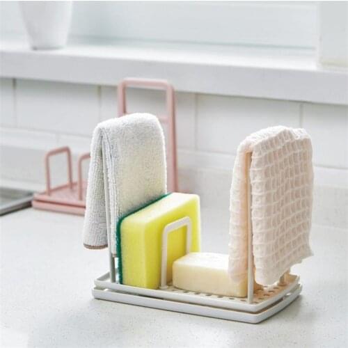 Storage Holders Racks Kitchen Standing Rag Holder Punch-free Counter Top Sink Dishcloth Sponge Drain Rack Pool Rack Organizer