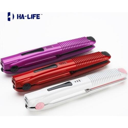 HA-Life USB Straight Iron Wireless Charging Car Mini Electric Plywood Roll Straight Amphibious Bang Curlers Popular 2021