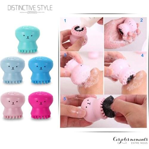 Beauty Silicone Small Octopus Wash Brush 5 Colors Cleansing Instrument Facial Cleanser Acne Dead Skin Removal Skin Care Tools
