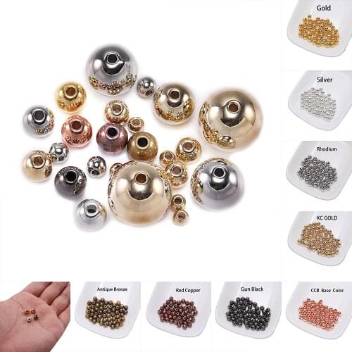 400pcs 3-12 mm With Hole CCB Bead Round Seed Loose Spacer Beads Supplies For DIY Jewelry Making Findings Accessories Wholesale