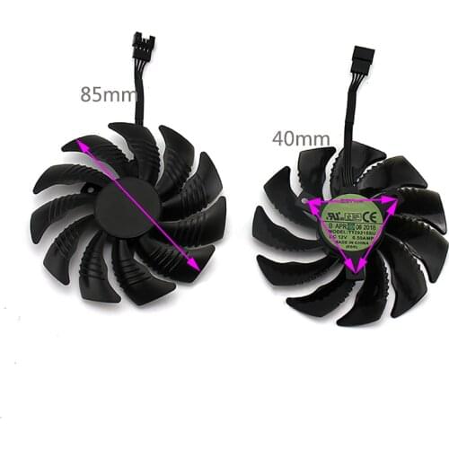 For Gigabyte P106 GTX1060 1050ti 1070 RX470 RX570 580 Graphics Card 85MM GPU Graphics Card Cooling Fan Cooler Fan Parts