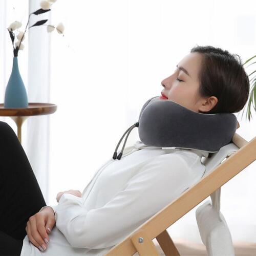 50D Density Memory Sponge U-type Massage Pillow Massage Waist Cushion Vibration Massage Pillow (vibration Battery Type)