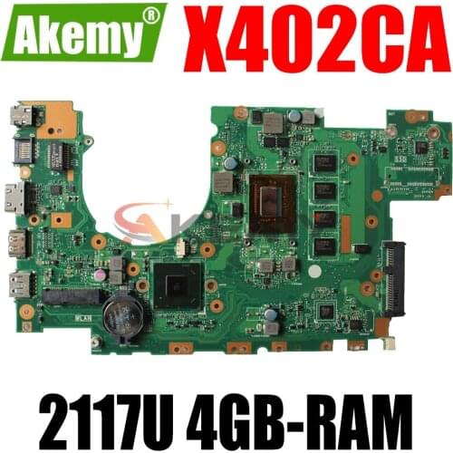 AKEMY X402CA Laptop Motherboard For ASUS X502CA X502C X402C Original Mainboard 4GB-RAM 2117U CPU