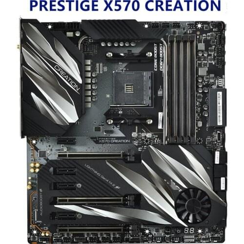 For mSI PRESTIGE X570 CREATION Motherboard Socket AM4 X570 DDR4 M.2 SATA3 USB3.0 3.1 PCI-E 4.0 E-ATX Used Mainboard