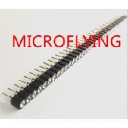 MICROFLYING 10pcs Strip Tin PCB Panel IC Breakable 40pin Header Socket 2.54mm