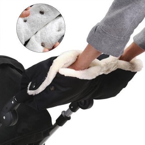 Winter Pram Hand Muff Baby Carriage Pushchair Warm Fur Fleece Hand Cover Buggy Clutch Cart Muff Glove Kids Stroller Accessories