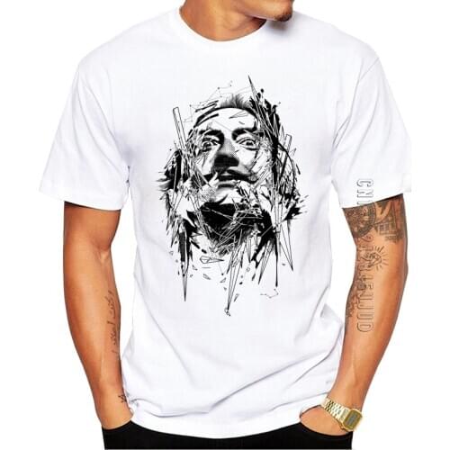 100% Cotton Hipster Dali Men T-Shirt Fashion Sad Man Printed Tee O Neck Casual Graphic Tshirt Funny Tee