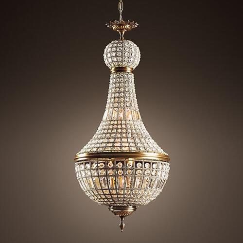 Neoclassical French crystal chandelier living room retro American clubhouse villa model room clothing store chandelier