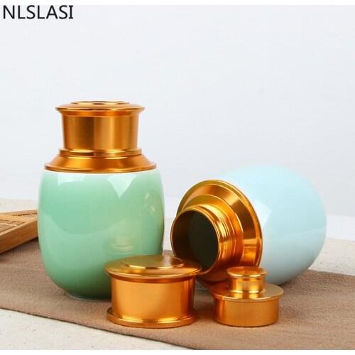 New style celadon tea cans Mini sealed tea cans Tea set tea accessories Travel convenience Tea storage tank WSHYUFEI