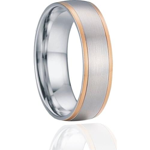 Mens Wedding Bands Finger Rings for Men Male Comfort Fit Rose Golden Titanium Stainless Steel Ring anillos hombre