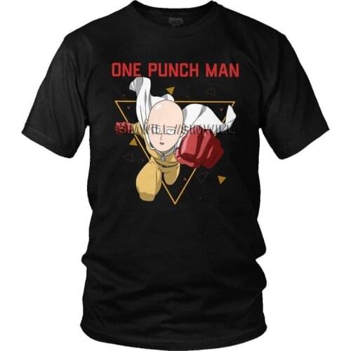 One Punch Man T-shirt Men Streetwear T Shirt Short Sleeve 100% Cotton Anime Manga Saitama Tshirt Urban Tee Tops
