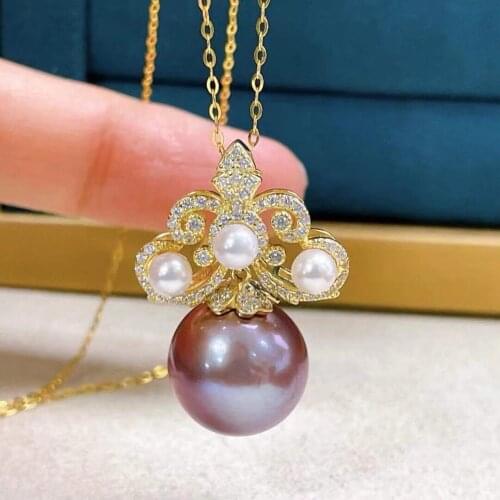 NO PEARLS Pendant Base Mount Finding Settings Jewelry Parts Fitting Accessories for Pearls Corals Jade Beads Crystal Stones