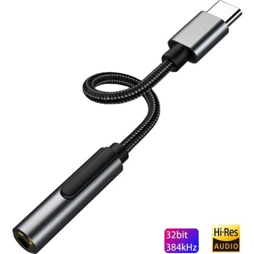 Realtek ALC4050 HIFI DAC Earphone Amplifier USB Type C to 3.5mm Headset Audio Adapter 32bit 384kHz Digital Decoder AUX Converter