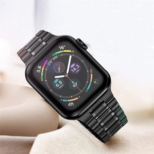 For apple watch band SE 6 5 4 44mm 40mm iwatch 3 42mm 38m strap Upgraded Version Stainless Steel bracelet for apple watch 6 belt