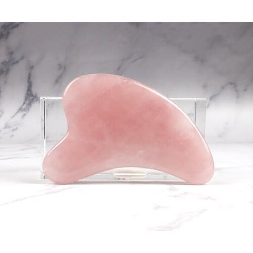 Rose Quartz Dolphin Face Gua Sha Tool Crystal Stone Roller Mineral Skin Care Massager Facial Body Neck Health Massage Scraper