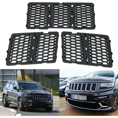 Car Black Front Grille Inserts Trim Mesh Kit for Jeep Grand Cherokee 2014-2016