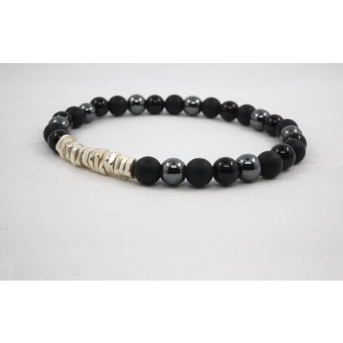 Pohier Tibetan Silver Natural Stone Beads Bracelets For Men Women Jewelry
