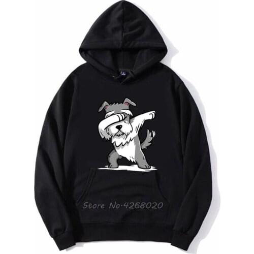 Schnauzer Cute Dabbing Hoodie Funny Dab Dance Gift Mens Fleece Fleece Hoodies Sweatshirt Streetwear Hip Hop Hoody Coat