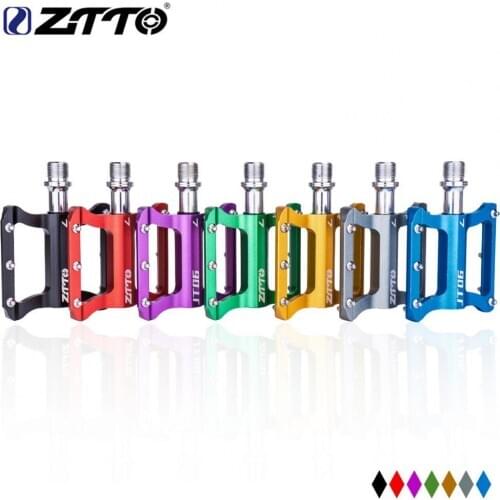 1Pair ZTTO Universal Colorful Bike Pedals Aluminum Alloy Bicycle Flat Platform for Folding Mountain Road Bikes Alloy Bicycle Fla