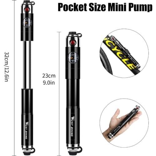 Bike Pump High Pressure Bicycle Tire Pump with Gauge for Road Mountain BMX Bikes MTB Accessories Portable Bike Pump