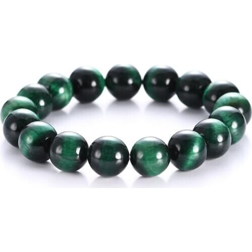 WWLB High Quality Green Blue Tiger Eye Buddha Bracelets Natural Stone Round Beads Elasticity Rope Men Women Bracelet