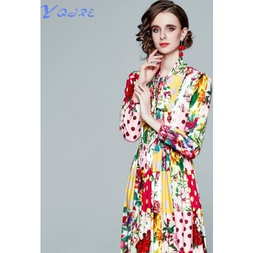 YQJRE New Fashion Womens Fashion Scarf Collar Slim Long Sleeve Mid-length Dress