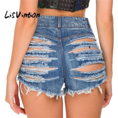 Womens High Waist Ripped Hole Short Jeans Washed Distressed Sexy Denim Shorts
