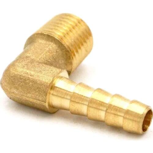 1/4" NPT Male x 1/4" Hose Barbed Tail Elbow Brass Fuel Fittings Connectors Adapters 229 PSI