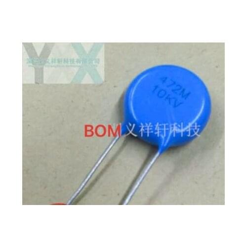 10pcs 472 10KV electric welding machine high voltage porcelain chip capacitance 472M 10KV