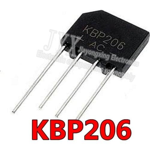 10PCS/Lot New KBP206 KBP206G ZIP-4 Bridge Rectifier 2A 600V Wholesale Electronic