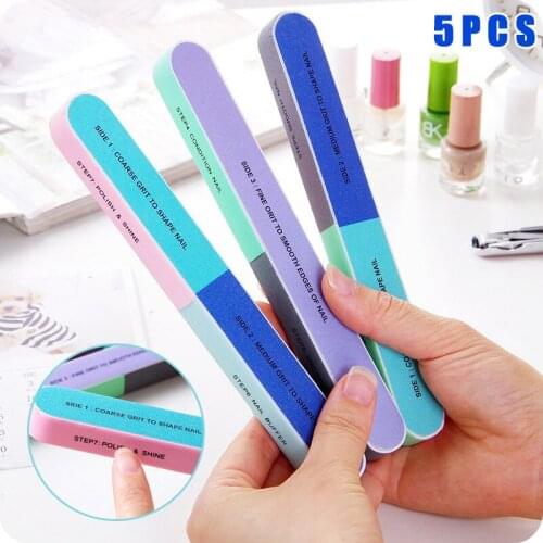 5 Pcs 7 in 1 Nail File Buffer Shiner Finger Toe Manicure Pedicure Polishing Sanding Beauty Tools MPwell