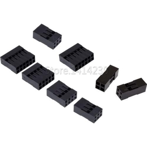 50Pcs Double Dupont Plastic Shell 2*2Pin/3Pin/4Pin/5Pin/6pin 2.54mm Dupont Connector 2x2pin-6pin