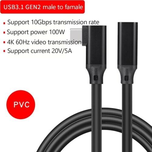 5A USB C Extension Cable Male to Female PD 100W Fast Charging Data For Macbook Type C 3.1 Gen 2 Charger Wire USBC Extender Cord