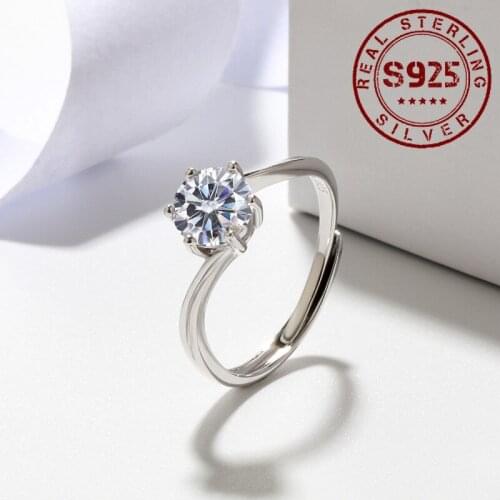 925 Sterling Silver Ring for Women Resizable Zircon Women Rings Engagement Wedding Bride Jewelry Accessories Wholesale