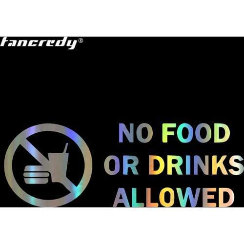 Car Sticker Styling No Food Or Drinks Allowed Car Bumper Stickers and Decals Car Styling Decoration Door Body Window Vinyl Stick