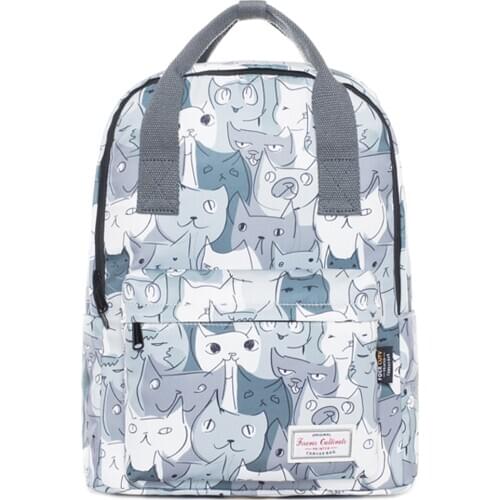 Brand School Bag for Teenager Girls Junior High School Backpack College Student Bookbags Big Bagpack Cute Cat Printing Back Pack