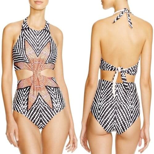 One Piece Swimsuit Sexy Bandage Swimwear 2021 Vintage Monokini Summer Beachwear Show Waist Bathing Suit Ladies Trikini Clothes