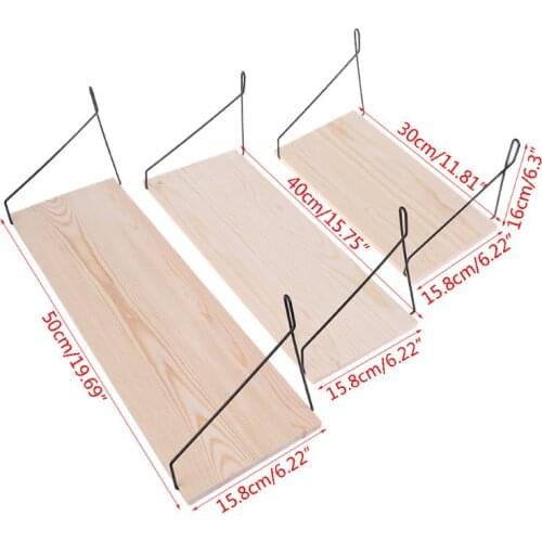 Wooden Wall Mounted Book Shelf Flower Pot Storage Rack Shelves Hanging Holder Household Home Decor 69HF