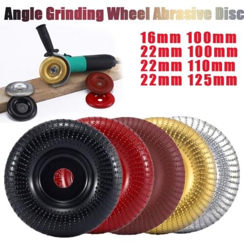 Bore 16mm 22mm Round Wood Angle Grinding Wheel Abrasive Disc Angle Grinder Carbide Coating Shaping Sanding Carving Rotary Tool