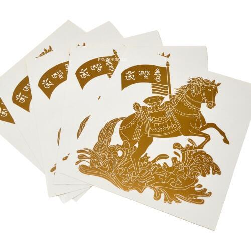 Fengshui 5 PCS Bejeweled Windhorse Sticker W Fengshuisale Red String Bracelet W3371