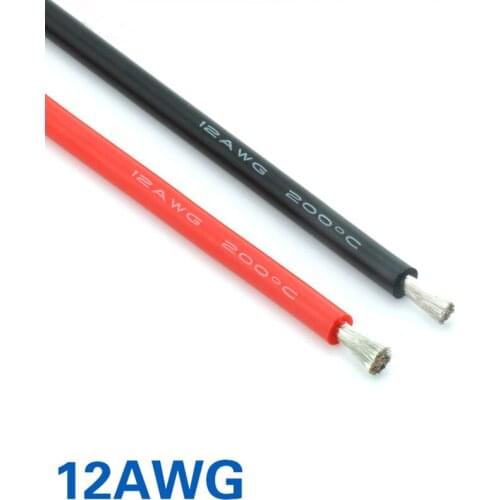 FATJAY RC 1 meter 12AWG flexible soft silicone wire high temperature voltage resistant cable Ultra Flexible Test Line