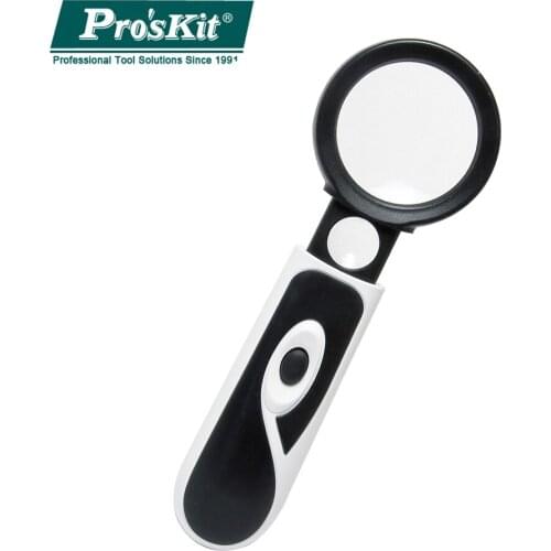 Hot ProsKit MA-023 3.5X Times Handheld Magnifying Glass With Telescopic Belt LED Lights 20 Times Electronic Headlight