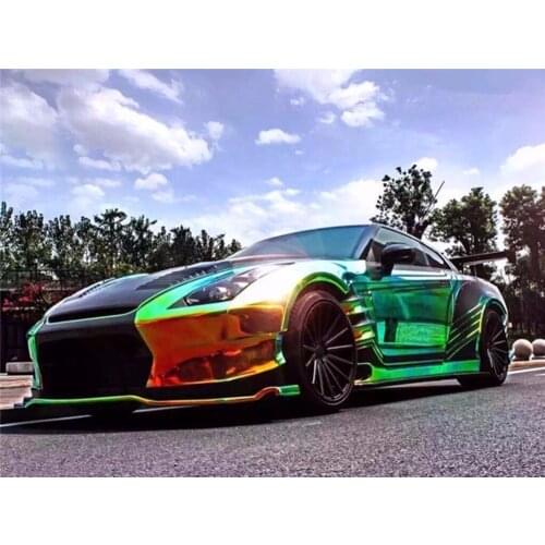 HOHOFILM 138cmx500cm Black Chrome Rainbow Holographic Film Car Wrap vinyl Rainbow vinyl car wrap Film rOLL Auto wrap tint