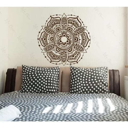 Indian Yoga Mandala Flower Removable Wall Sticker Vinyl Wall Sticker Mural Bedroom Living Room House Home Decor Wallpaper