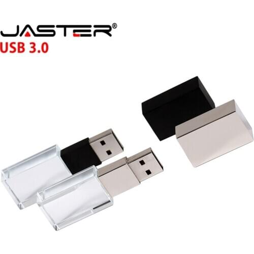 JASTER Crystal usb sticks 3D print custom logo 4GB 16GGB usb flash pendrive 32GB 64GB transparent glass(over 10 pcs free logo)
